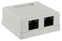 4World Socket CAT5e RJ45 x2 White