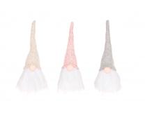 Ziemassvētku dekors Winteria Gnome Knitted Hat, rozā krās./pelēka krās.