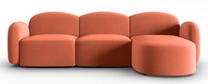 Kampinė sofa Micadoni Home Blair Velvet, koralinė sp., dešininė, 272 x 155 cm x 80 cm