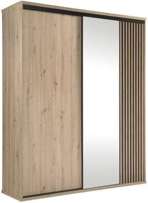 Spinta Moderno C-14, juoda sp./rusva sp., 60 cm x 179 cm x 216 cm, su veidrodžiu