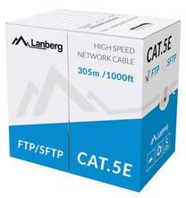 Провод Lanberg CAT 5 FTP LCF5-10CC-0305-S, Nėra, 305 м, серый цв.