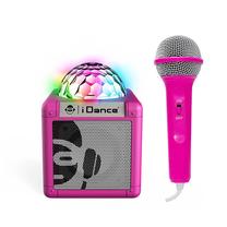 Belaidė kolonėlė iDance Party Speaker Disco Light + Mic, rožinė sp., 5 W