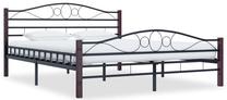 Lova dvigulė VLX Metal 285296, 200 x 200 cm, juoda sp., be čiužinio, su grotelėmis