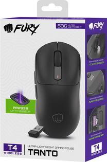 Belaidė žaidimų pelė Fury Tanto T4 (NFU-2203), 2.4 ghz / bluetooth / usb, juoda sp.