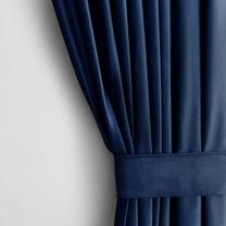 Naktinė užuolaida, su raiščiu Restilo Velvet, tamsiai mėlyna sp., 140 cm x 245 cm