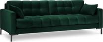 Sofa Micadoni Home Mamaia Velvet, tamsiai žalia sp., 217 x 92 cm x 75 cm
