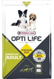 Сухой корм для собак Versele-Laga Opti Life Adult Medium Chicken Rice, курица/рис, 2.5 кг