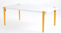 Kavos staliukas Kalune Design Fonissa, balta sp./geltona sp., 60 cm x 120 cm x 45 cm