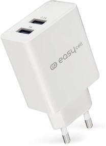 Telefono įkroviklis EasyCell ECPKTR2USB2AW, 2 x USB, balta sp., 10 W