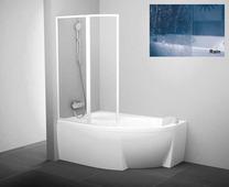 Vannas siena Ravak VSK2 Rosa 150 L, 47 cm x 150 cm, balta krās./caurspīdīgs