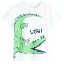 T krekls ar īsām piedurknēm vasara, zēniem Cool Club Voyage CCB2812347, balta krās./zaļa krās., 110 cm