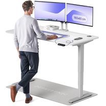 Datorgalds regulējams augstums Desktronic HomePro, 160 cm x 80 cm, 61 - 125.5 cm, balts krās./pelēka krās.