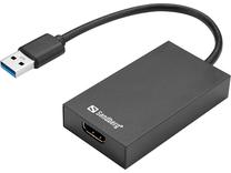 Adapteris Sandberg 134-42 USB Type-A Vīrietis, HDMI Sieviete, 0.1 m, melna krās.
