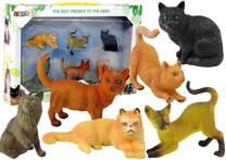 Figūrėlių rinkinys Lean Toys Mini Cat, 6 vnt., įvairių spalvų