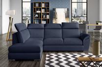 Kampinė sofa Loreto Grande 77, tamsiai mėlyna sp., kairinė, 210 x 260 cm x 102 cm