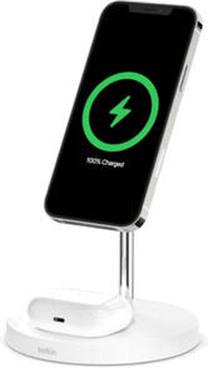 Telefono įkroviklis Belkin, AC/Qi, balta sp., 15 W