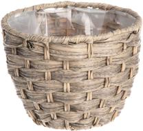 Puķu pods 4Living Mocca S 315596, metāls/polietilēns/polirotangs, 19 cm x 19 cm, Ø 19 cm, brūna krās.