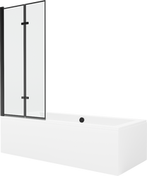Vonia, su sienele su sienele, laisvai pastatoma Mexen Cube, 180 cm x 80 cm x 39 cm, stačiakampis, balta sp.