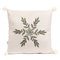Kalėdinis dekoratyvinės pagalvėlės užvalkalas Homla Galos 828015, balta/žalia, 45 cm x 45 cm