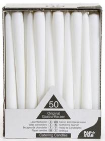 Žvakių rinkinys, kūginė Pap Star, 50 vnt., Balta