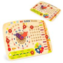Развивающая доска EcoToys My Clock Board, желтый цв.
