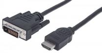 Vads Manhattan HDMI to DVI-D HDMI-A 19 pin male, DVI-D male, 1.8 m