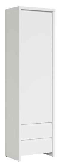 Spinta Kaspian S128-REG1D2S-BI/BIM, balta sp./šviesiai pilka sp., 40.5 cm x 56 cm x 200.5 cm