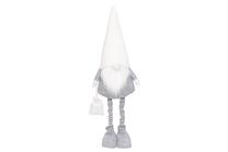 Kalėdinė dekoracija Winteria Gnome White Hat, 100 cm, balta sp./pilka sp.