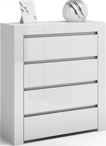 Komoda Deko D4, balta sp., 102 cm x 40 cm x 80 cm