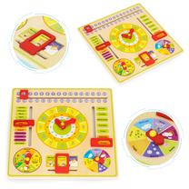 Развивающая доска EcoToys Clock & Calendar, желтый цв.