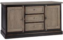 Komoda Home4you Watson, ąžuolo sp./juoda sp., 90 cm x 50 cm x 180 cm