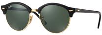 Sporta saulesbrilles Ray-Ban Clubround Classic RB4246 901, 51 mm, melna krās./zaļa krās.