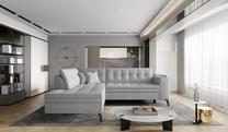 Kampinė sofa Lanvin Borneo 4, pilka sp., kairinė, 210 x 260 cm x 93 cm