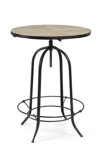 Baro stalas Miloo Bar Loft, ruda sp./juoda sp., 80 cm x 80 cm x 102 cm