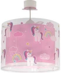 Valgusti rippuv Dalber Unicorns, E27, 1 x 27 W, läbipaistev v./roosa v. / valge v., 25 x 33 cm