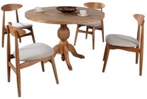 Valgomojo komplektas Kalune Design Albero 140, kreminė sp./buko sp.