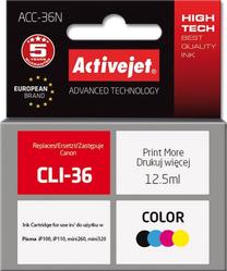 Rašalinio spausdintuvo kasetė ActiveJet Supreme ACC-36N, mėlyna sp./raudona sp./geltona sp., 12.5 ml