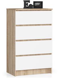 Komoda Akord K60, ruda sp./balta sp., 99 cm x 60 cm x 40 cm