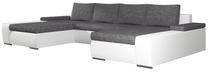 Kampinė sofa Marino Sawana 05, Soft 17, balta sp./tamsiai pilka sp., 200 x 363 cm x 88 cm