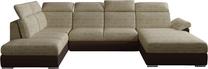 Kampinė sofa Evanell Berlin 03, Soft 66, šviesiai ruda sp./tamsiai ruda sp., dešininė, 216 x 330 cm x 102 cm