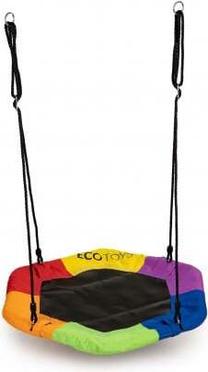 Ligzdas šūpoles EcoToys, 95 cm, daudzkrāsaina