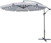 Dārza saulessargs Malatec XXL, 350 cm, pelēka krās.