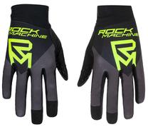 Велосипедные перчатки универсальный Rock Machine Race Gloves FF, черный цв./зеленый цв./серый цв., M