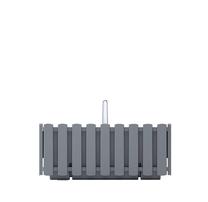 Balkoninis vazonas Prosperplast BOARDEE FENCYCASE W DDEF400W-405U, plastikinis, 38 cm x 18 cm, Ø 38 cm, pilka sp.