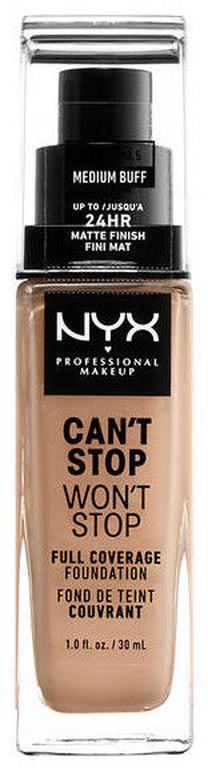 Skystas makiažo pagrindas NYX Professional Makeup Can't Stop Won't Stop, cswsf10.5 medium buff, 30 ml