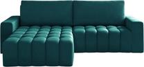 Kampinė sofa Bonett Mat Velvet 75, žalia sp., kairinė, 175 x 250 cm x 92 cm