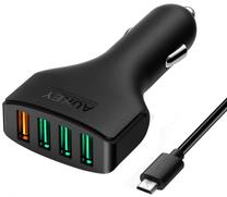 Automobilinis įkroviklis Aukey, 4 x USB, juoda sp.