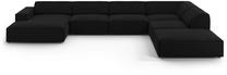 Kampinė sofa Micadoni Home Jodie Panoramic 7 Seats, juoda sp., dešininė, 364 x 262 cm x 70 cm