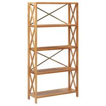 Lentyna VLX Solid Oak Wood 325573, ruda, 80 cm x 30 cm x 163.5 cm