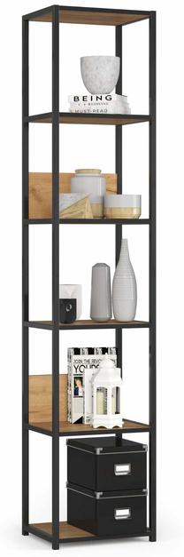 Pastatoma lentyna Akord Furniture Factory, ąžuolo sp./juoda sp., 192 cm x 40 cm x 32 cm
